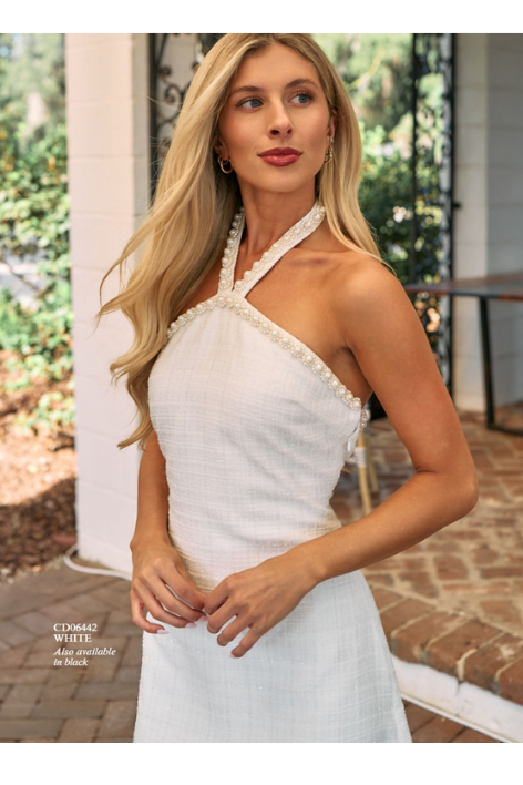 Pearl Halter Mini Dress