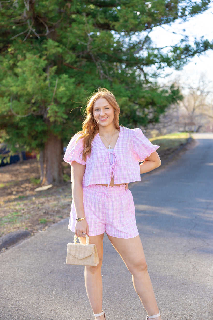 Pink Gingham Dopp Kit main image 0