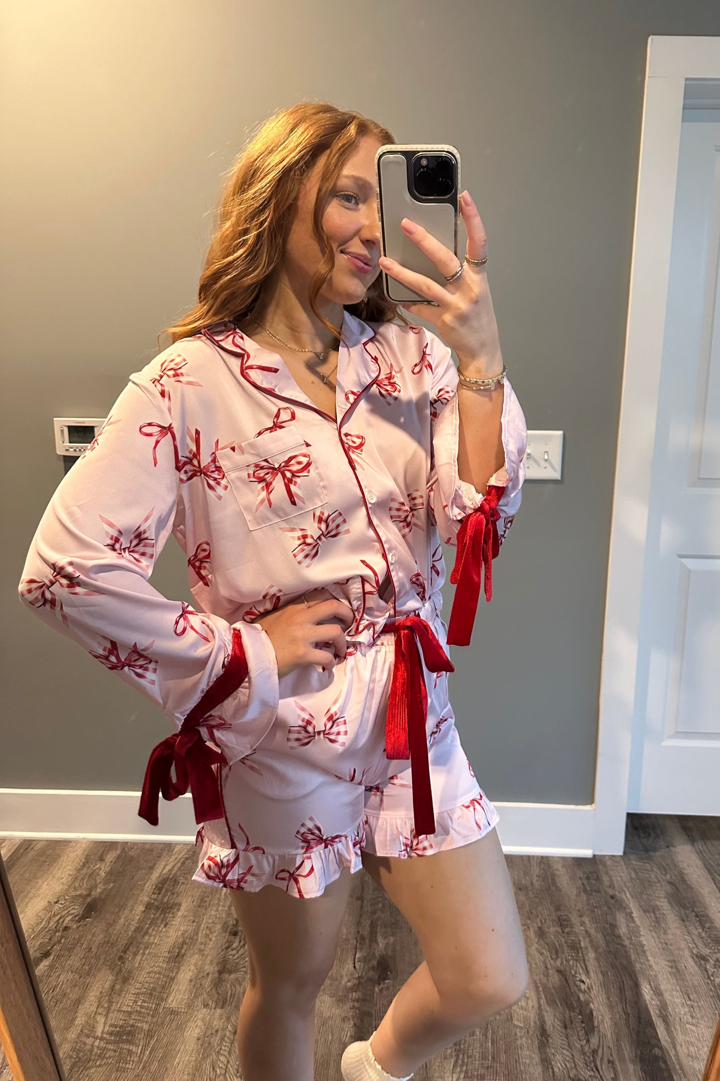 Christmas Bow Pajama Set