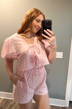 Pink Gingham Set