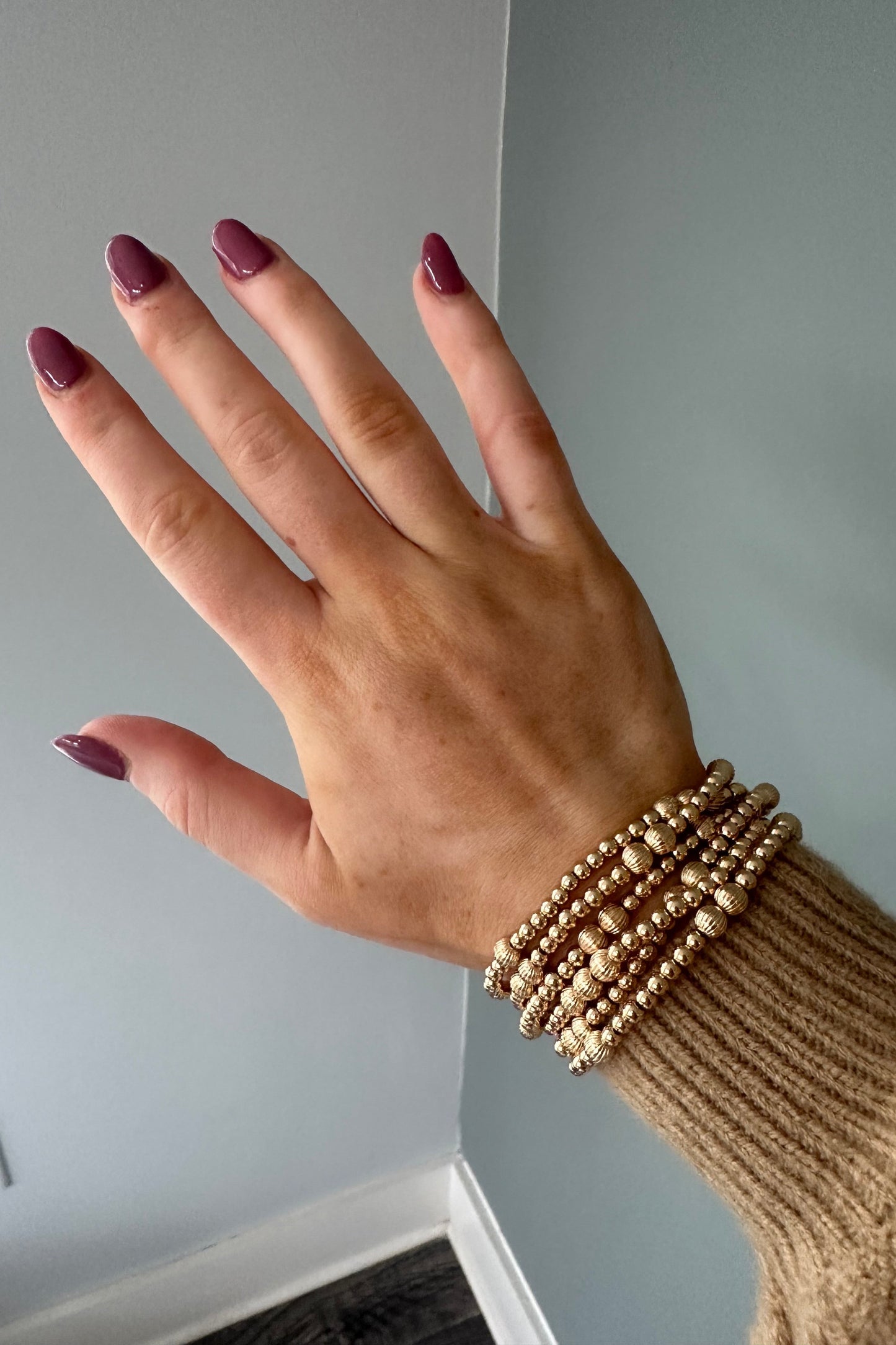 Gold Beaded Stack