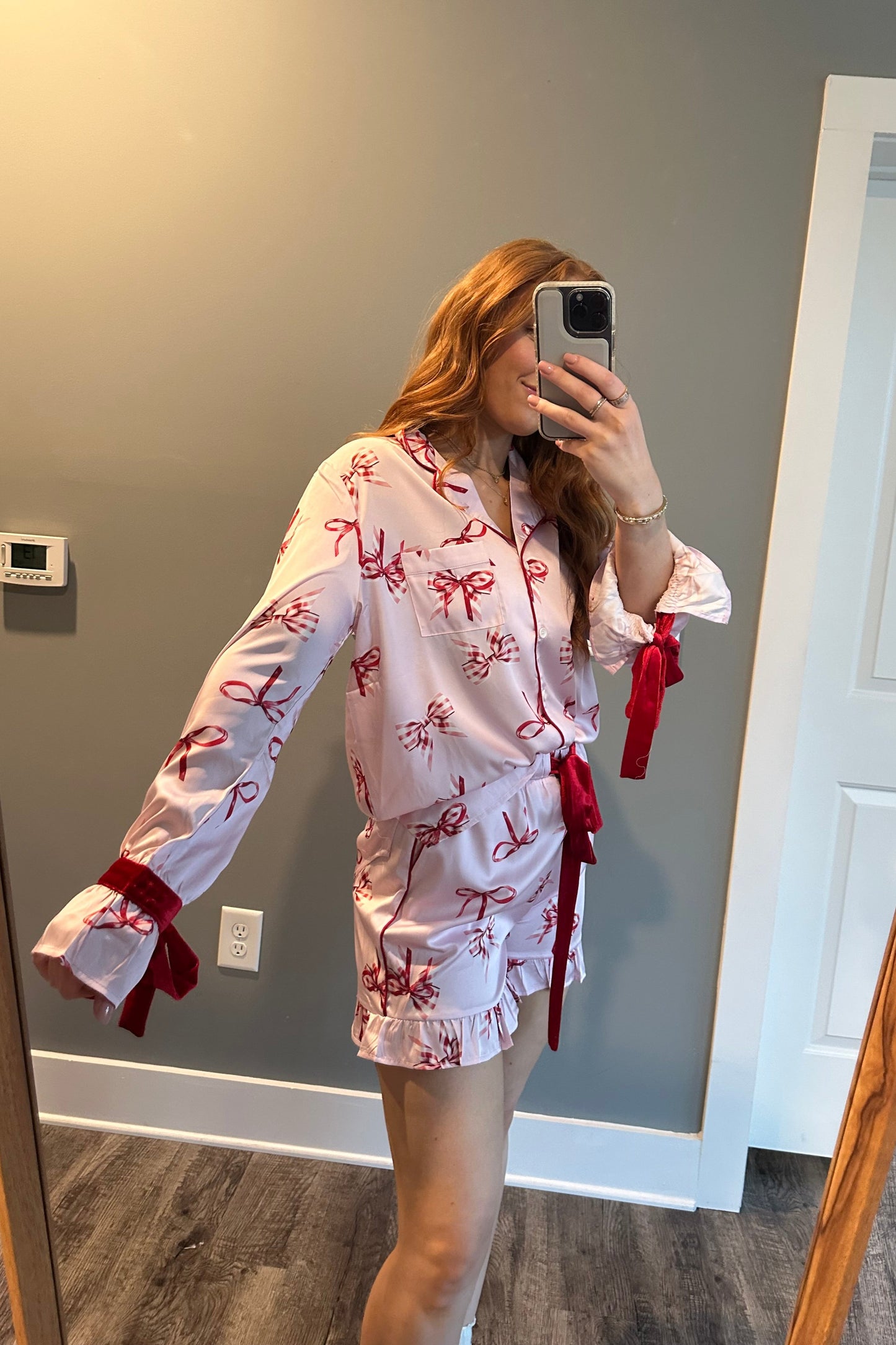 Christmas Bow Pajama Set