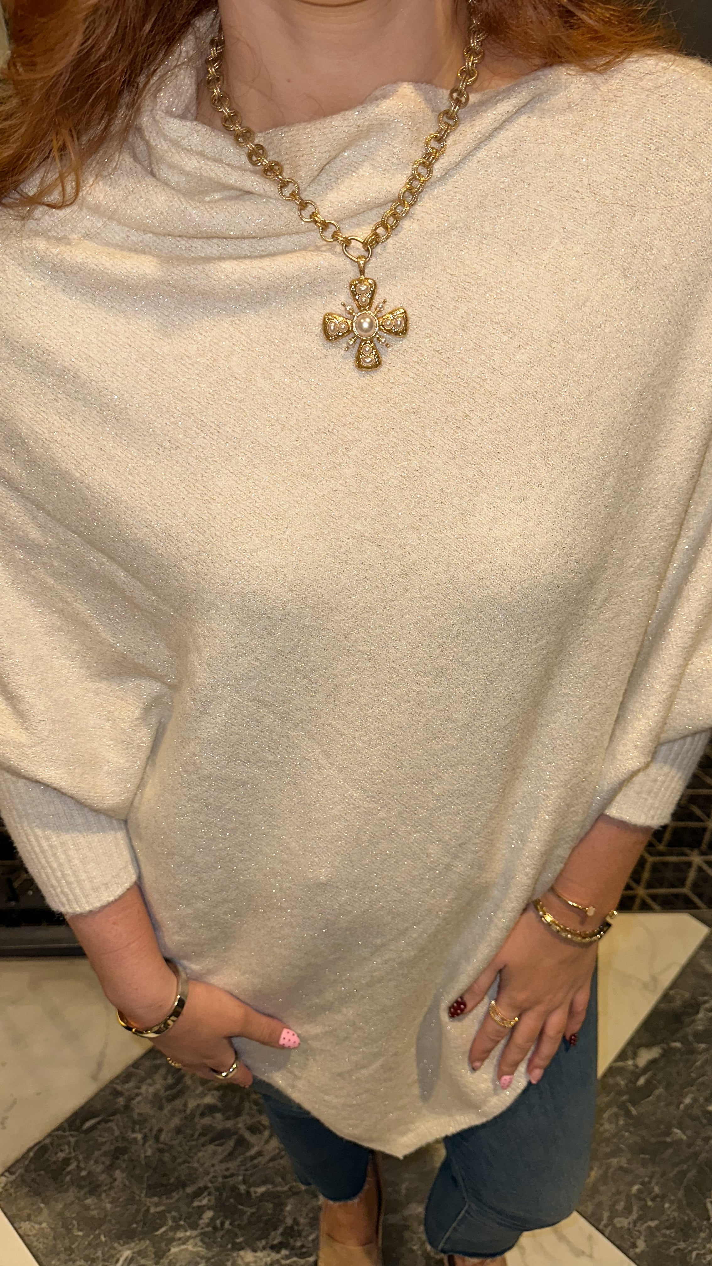 Shimmer Asymmetric Poncho