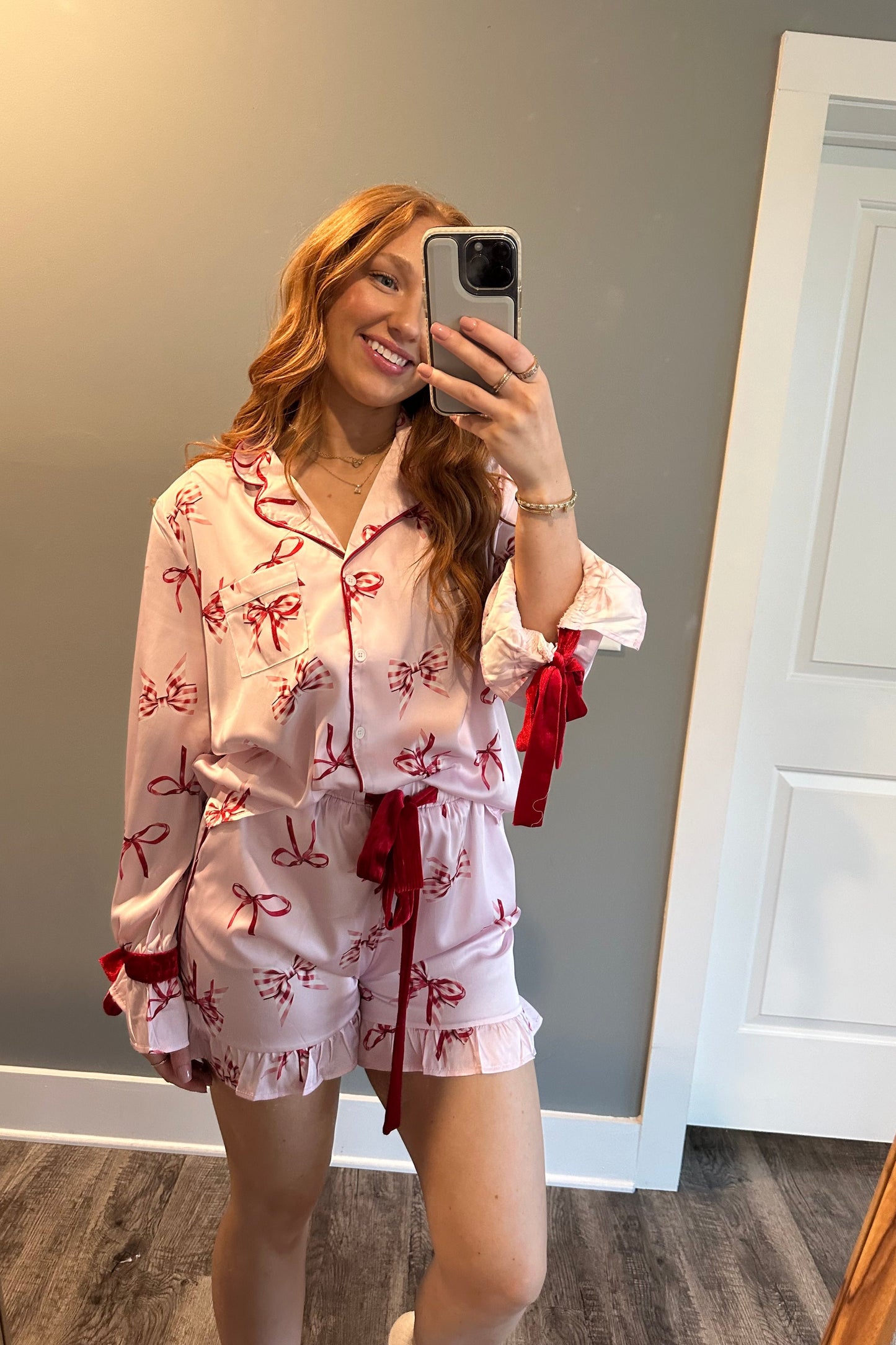 Christmas Bow Pajama Set