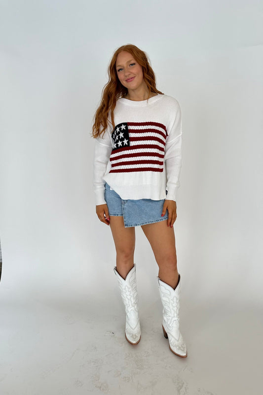 American Flag Knit Sweater